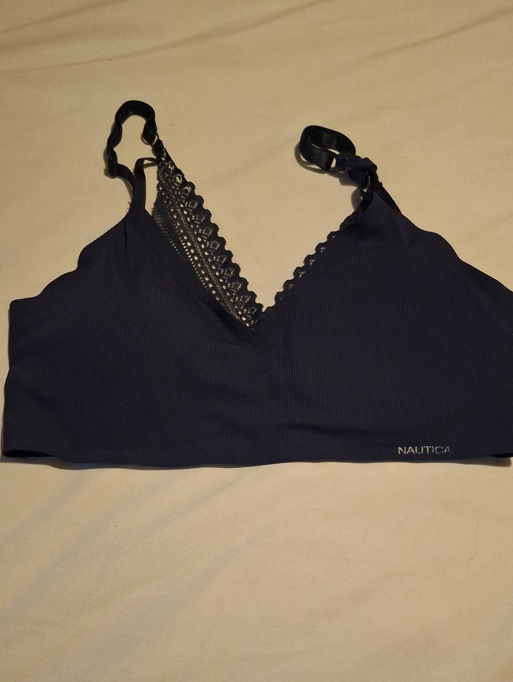 Nautica Navy Blue Lace Back Padded Bralette